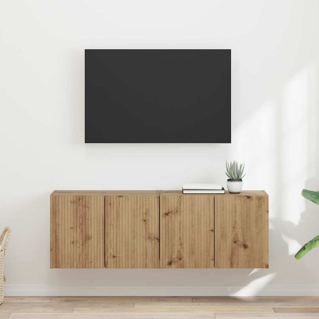 vidaXL TV-Wandschrank 2 pcs Artisan-Eiche 59,5 x 31 x 40 cm