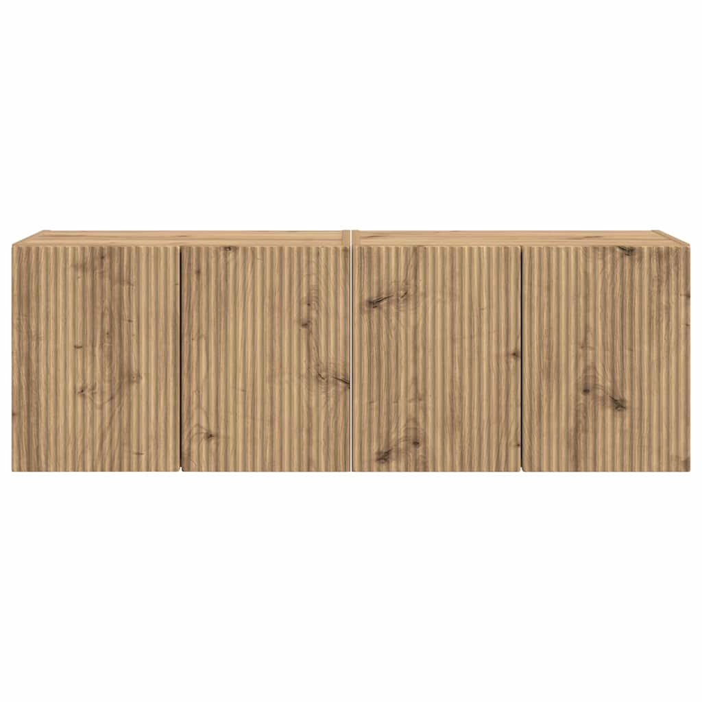 vidaXL TV-Wandschrank 2 pcs Artisan-Eiche 59,5 x 31 x 40 cm