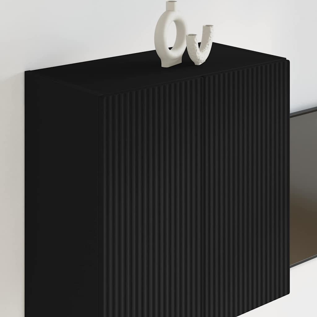 vidaXL TV-Wandschrank Schwarz 59,5 x 31 x 60 cm Holzwerkstoff