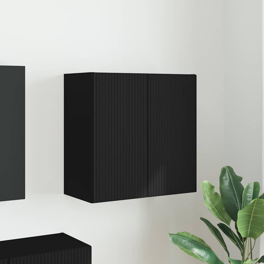vidaXL TV-Wandschrank Schwarz 59,5 x 31 x 60 cm Holzwerkstoff