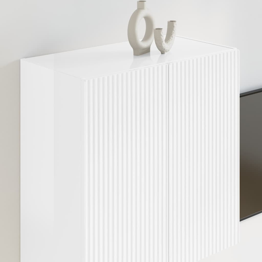vidaXL TV-Wandschrank Hochglanz Weiß 59,5 x 31 x 60 cm Holzwerkstoff