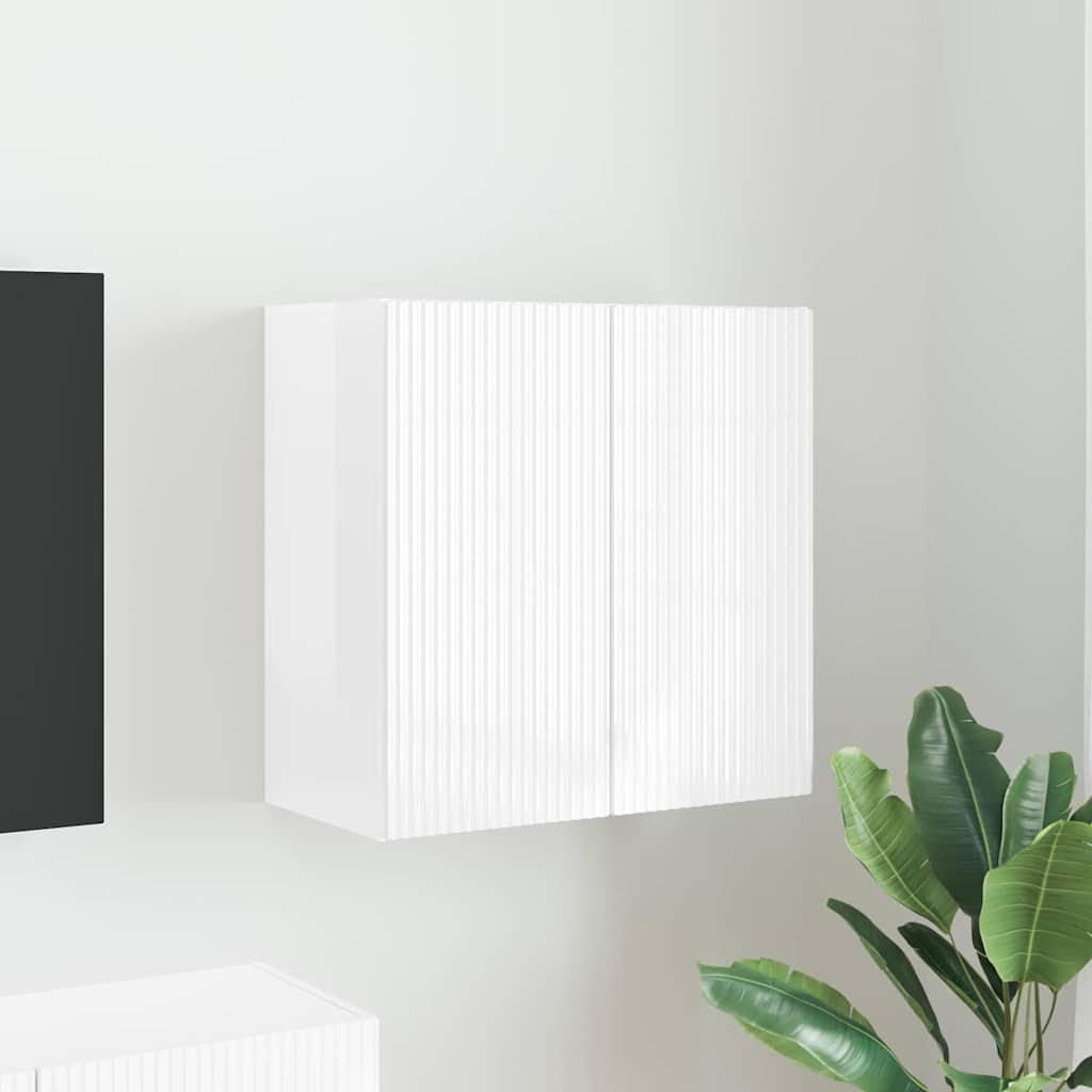 vidaXL TV-Wandschrank Hochglanz Weiß 59,5 x 31 x 60 cm Holzwerkstoff