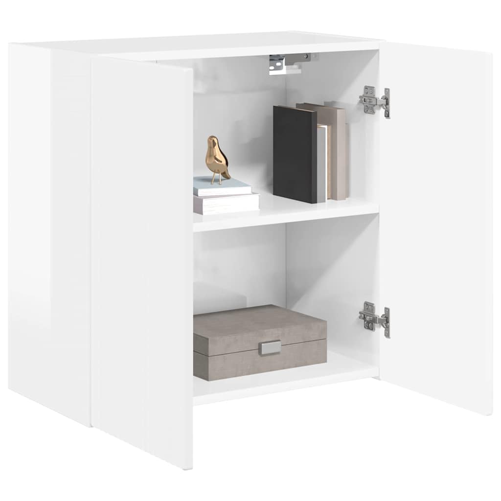 vidaXL TV-Wandschrank Hochglanz Weiß 59,5 x 31 x 60 cm Holzwerkstoff