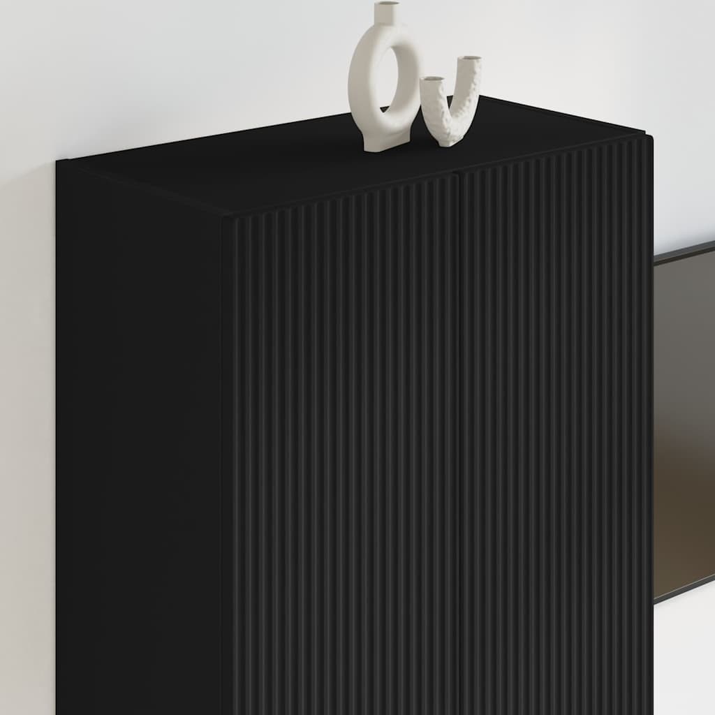 vidaXL TV-Wandschrank Schwarz 59,5 x 31 x 80 cm Holzwerkstoff