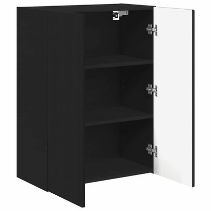 vidaXL TV-Wandschrank Schwarz 59,5 x 31 x 80 cm Holzwerkstoff