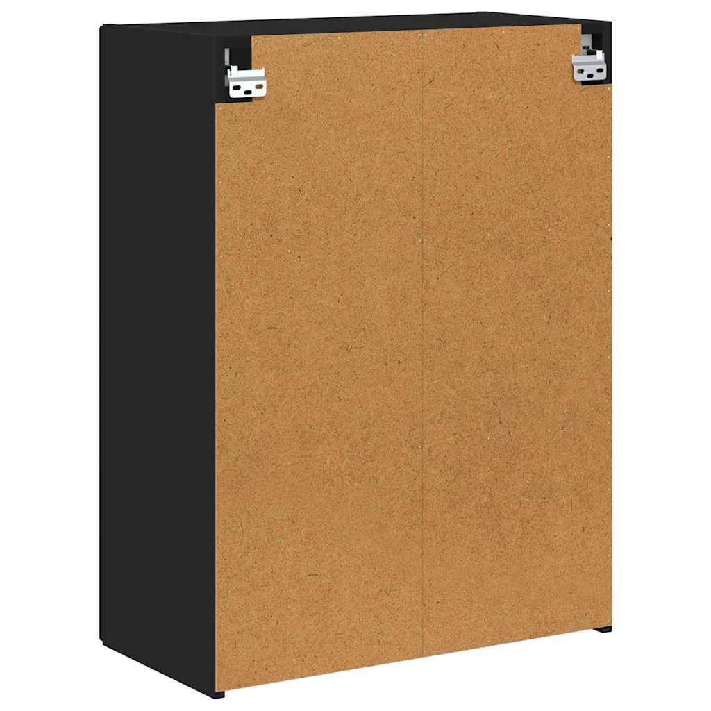 vidaXL TV-Wandschrank Schwarz 59,5 x 31 x 80 cm Holzwerkstoff