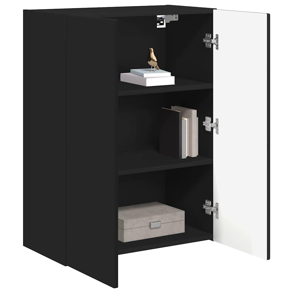 vidaXL TV-Wandschrank Schwarz 59,5 x 31 x 80 cm Holzwerkstoff