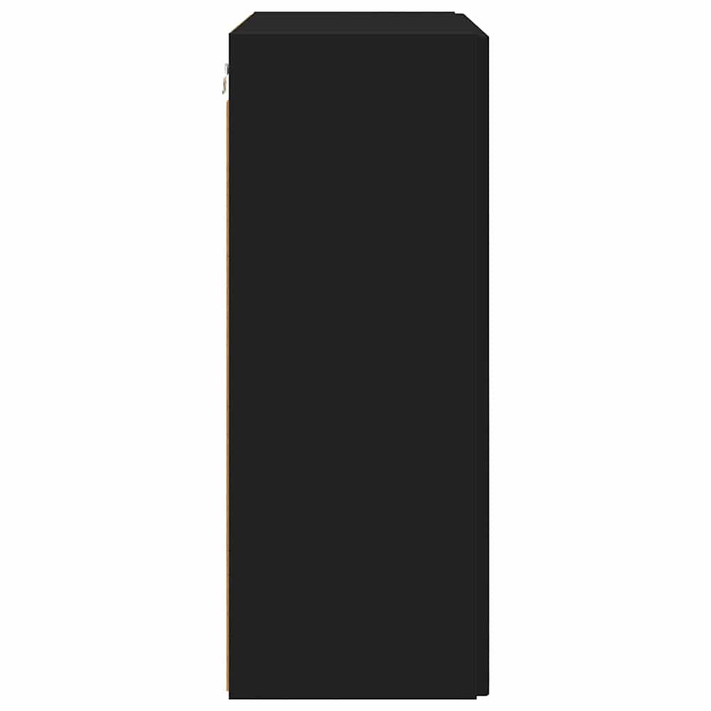 vidaXL TV-Wandschrank Schwarz 59,5 x 31 x 80 cm Holzwerkstoff