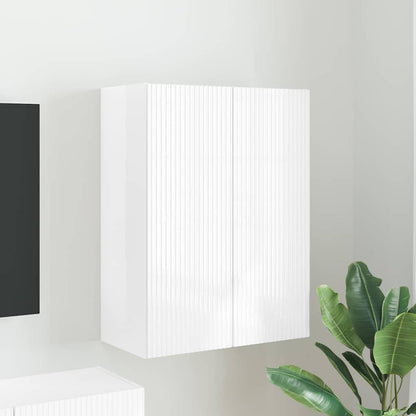 vidaXL TV-Wandschrank Hochglanz Weiß 59,5 x 31 x 80 cm Holzwerkstoff