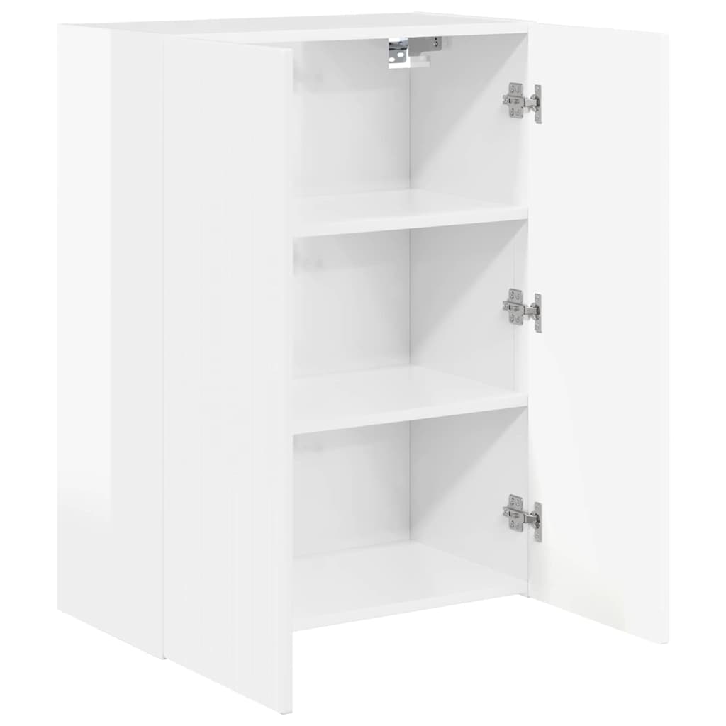 vidaXL TV-Wandschrank Hochglanz Weiß 59,5 x 31 x 80 cm Holzwerkstoff