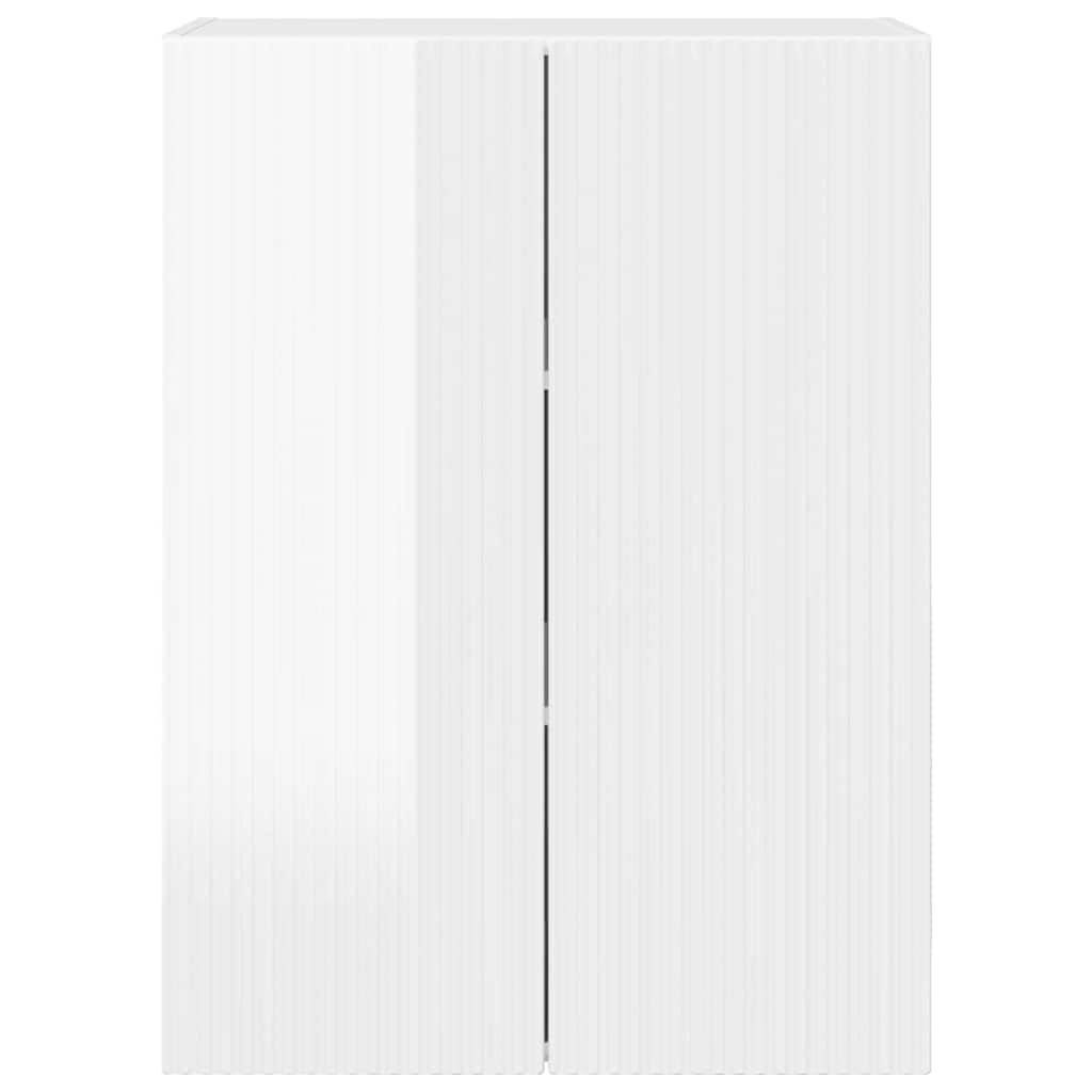 vidaXL TV-Wandschrank Hochglanz Weiß 59,5 x 31 x 80 cm Holzwerkstoff