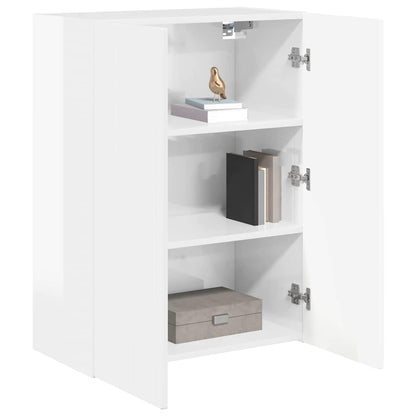 vidaXL TV-Wandschrank Hochglanz Weiß 59,5 x 31 x 80 cm Holzwerkstoff