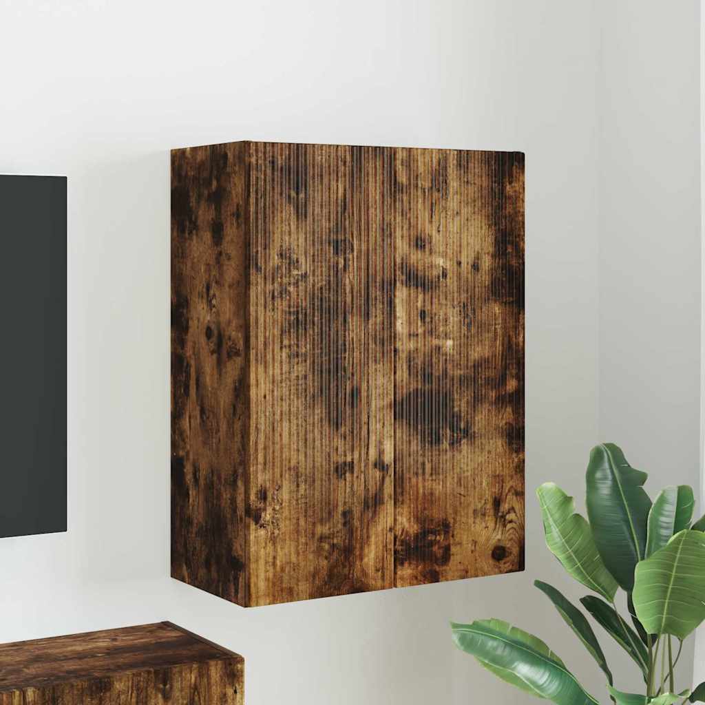 vidaXL TV-Wandschrank Wandmontiert Geräucherte Eiche 59,5 x 31 x 80 cm
