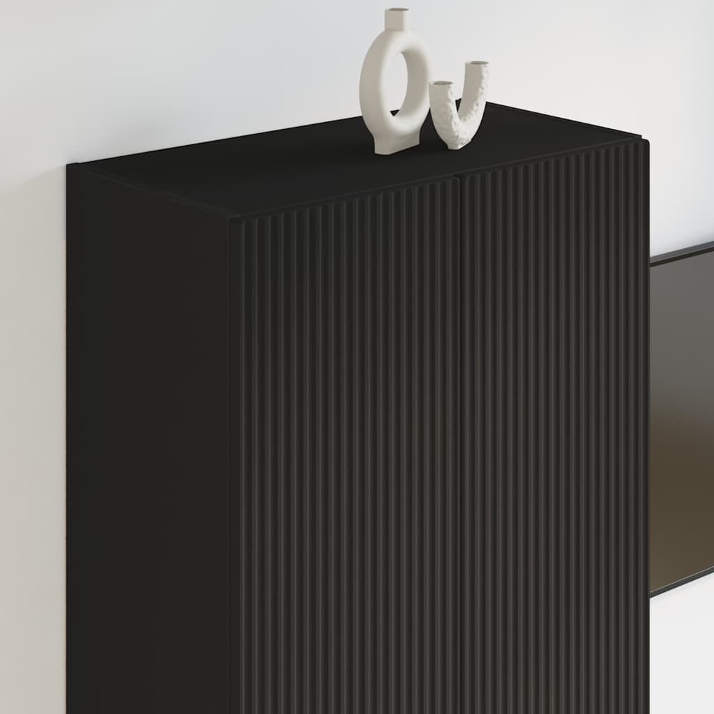 vidaXL TV-Wandschrank Schwarz 59,5 x 31 x 100 cm Holzwerkstoff