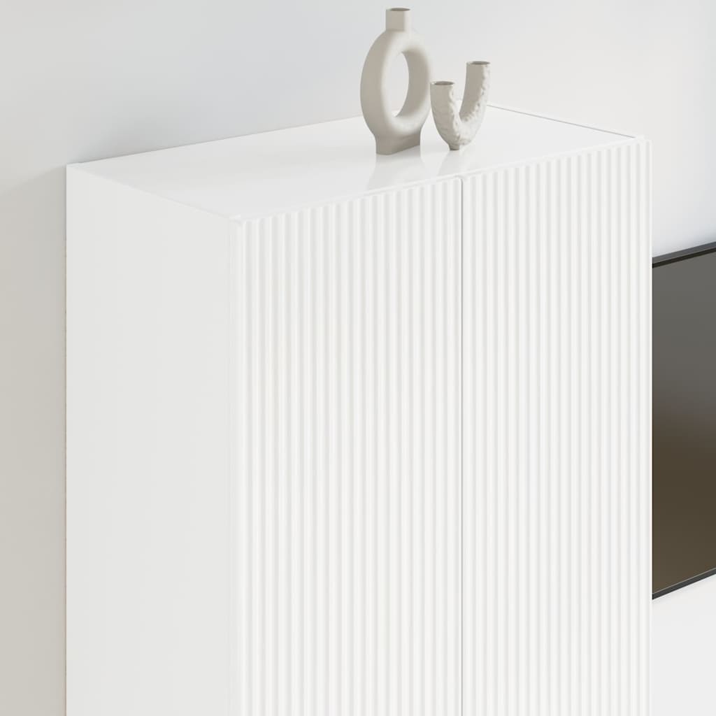 vidaXL TV-Wandschrank Hochglanz Weiß 59,5 x 31 x 100 cm Holzwerkstoff