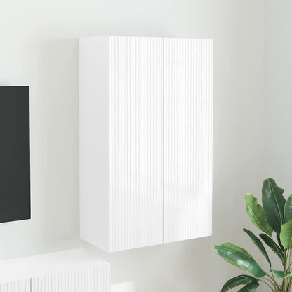 vidaXL TV-Wandschrank Hochglanz Weiß 59,5 x 31 x 100 cm Holzwerkstoff