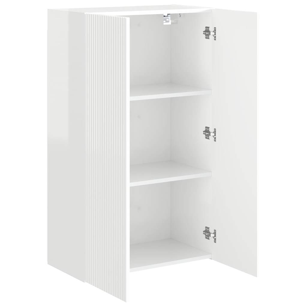 vidaXL TV-Wandschrank Hochglanz Weiß 59,5 x 31 x 100 cm Holzwerkstoff