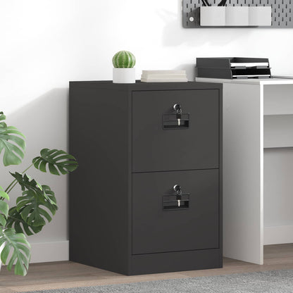vidaXL Aktenschrank Schwarz 44 x 50 x 106,5 cm Kaltgewalzter Stahl