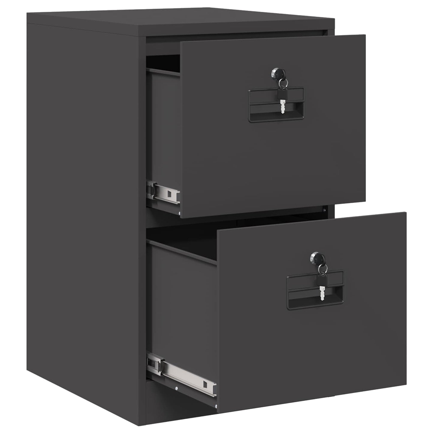 vidaXL Aktenschrank Schwarz 44 x 50 x 106,5 cm Kaltgewalzter Stahl