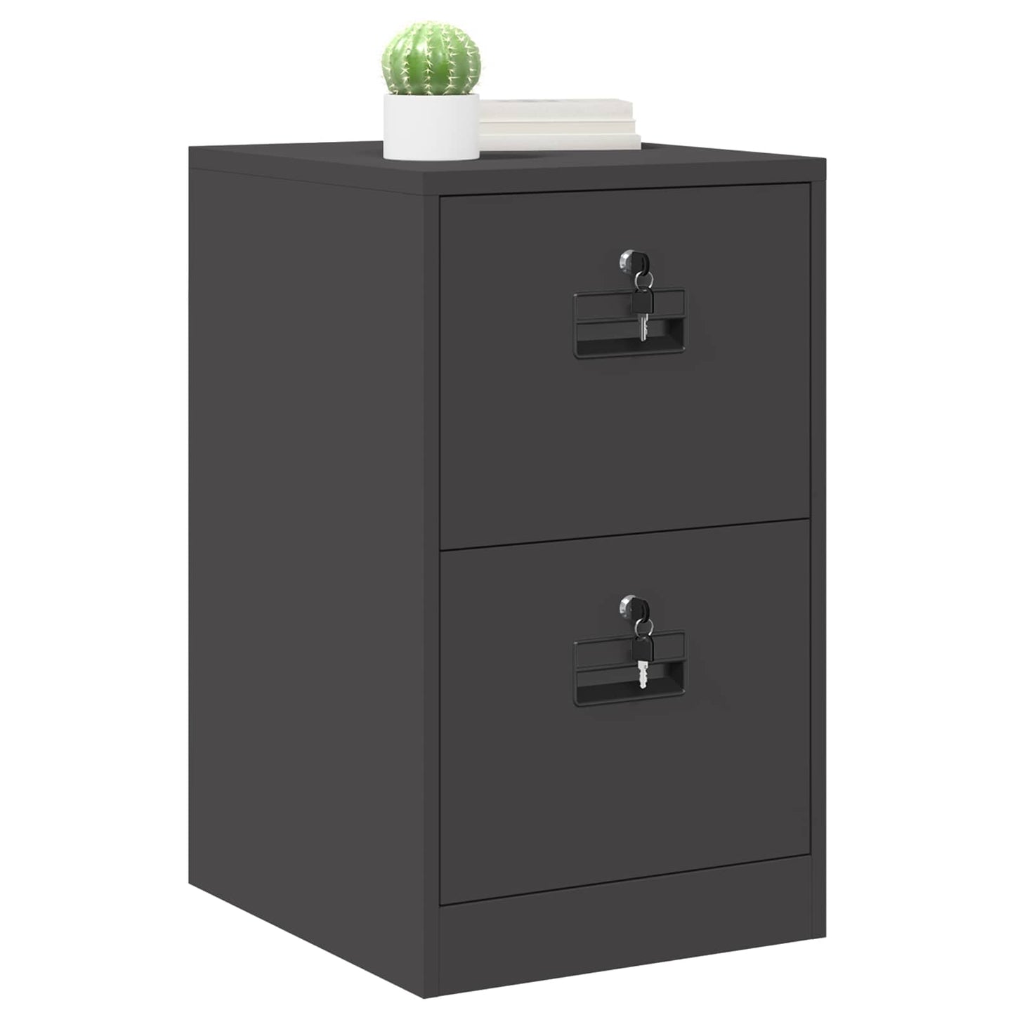 vidaXL Aktenschrank Schwarz 44 x 50 x 106,5 cm Kaltgewalzter Stahl