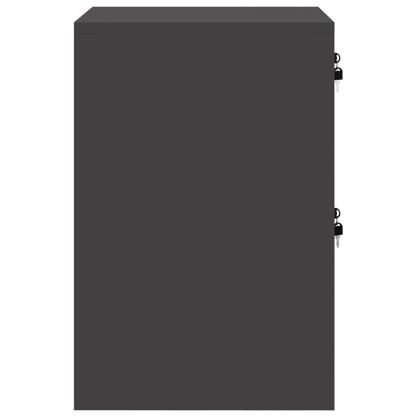 vidaXL Aktenschrank Schwarz 44 x 50 x 106,5 cm Kaltgewalzter Stahl