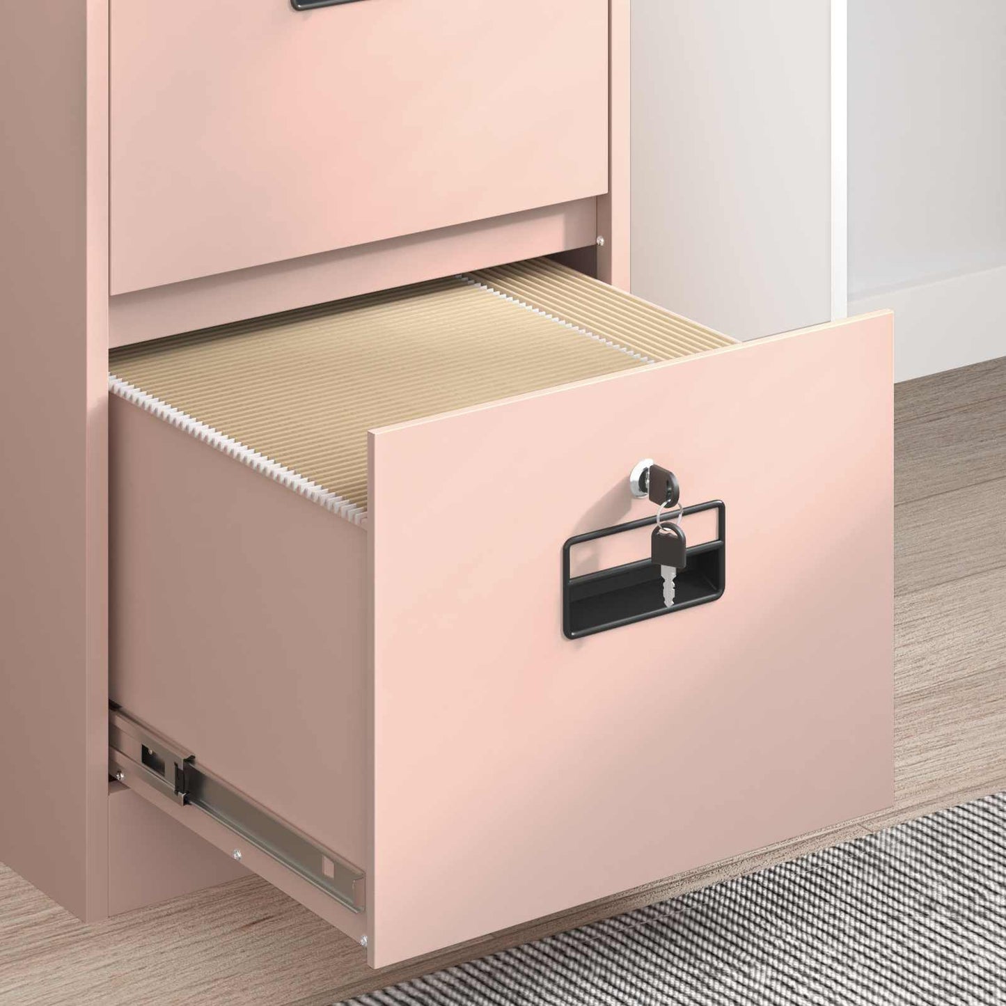 vidaXL Aktenschrank Rosa 44 x 50 x 106,5 cm Kaltgewalzter Stahl