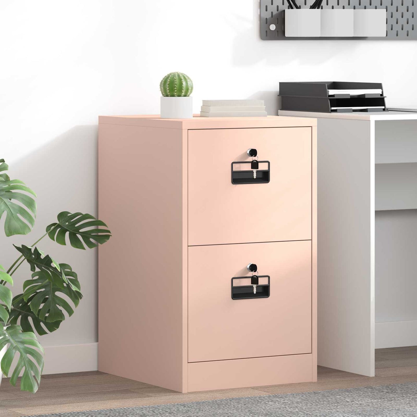 vidaXL Aktenschrank Rosa 44 x 50 x 106,5 cm Kaltgewalzter Stahl