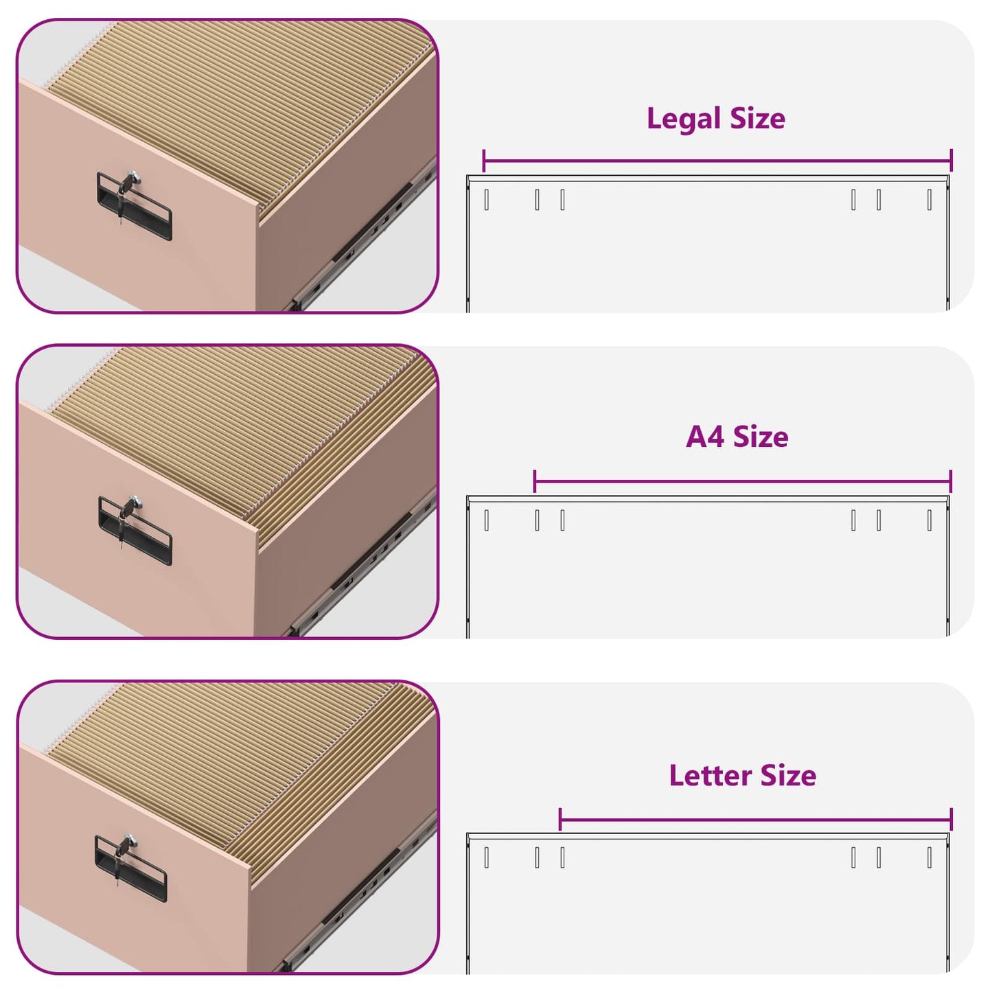 vidaXL Aktenschrank Rosa 44 x 50 x 106,5 cm Kaltgewalzter Stahl