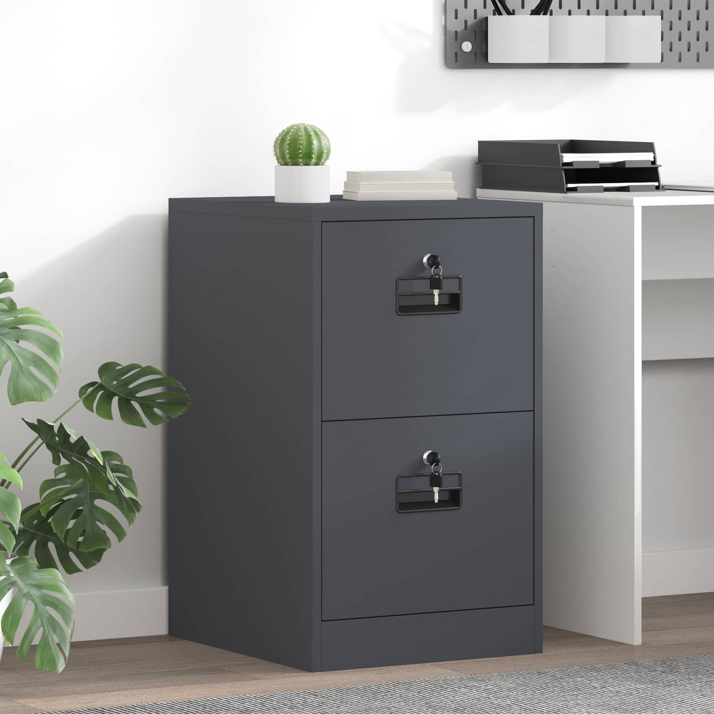 vidaXL Aktenschrank Anthrazit 44 x 50 x 106,5 cm Kaltgewalzter Stahl