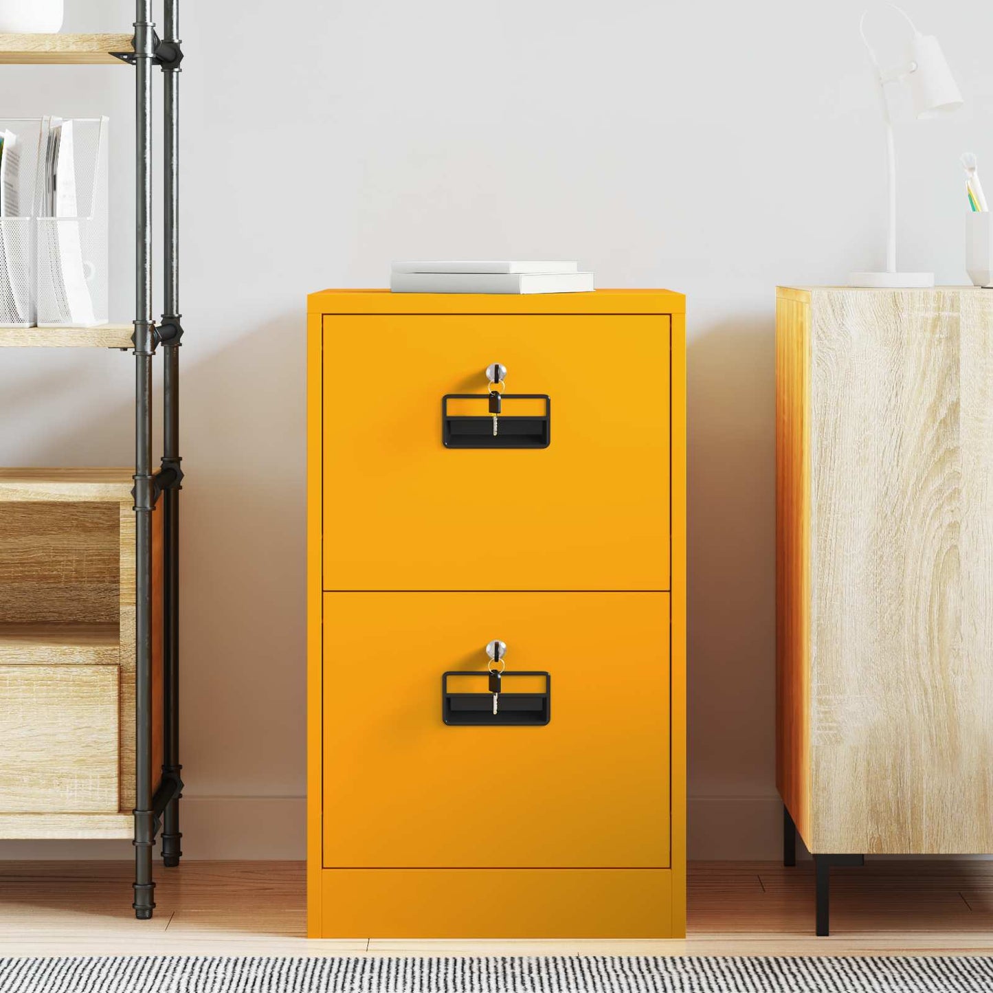 vidaXL Aktenschrank Senfgelb 44 x 50 x 106,5 cm Kaltgewalzter Stahl