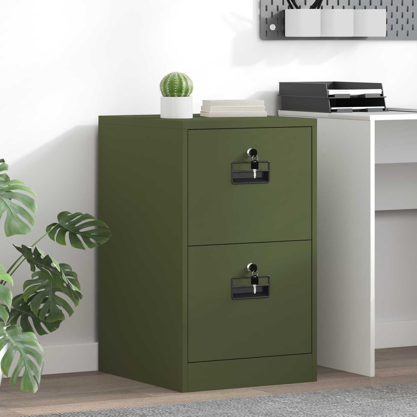 vidaXL Aktenschrank Olive Grün 44 x 50 x 106,5 cm Kaltgewalzter Stahl