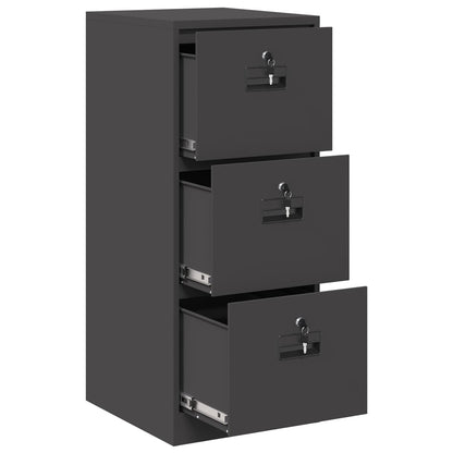vidaXL Aktenschrank Schwarz 44 x 50 x 106,5 cm Kaltgewalzter Stahl