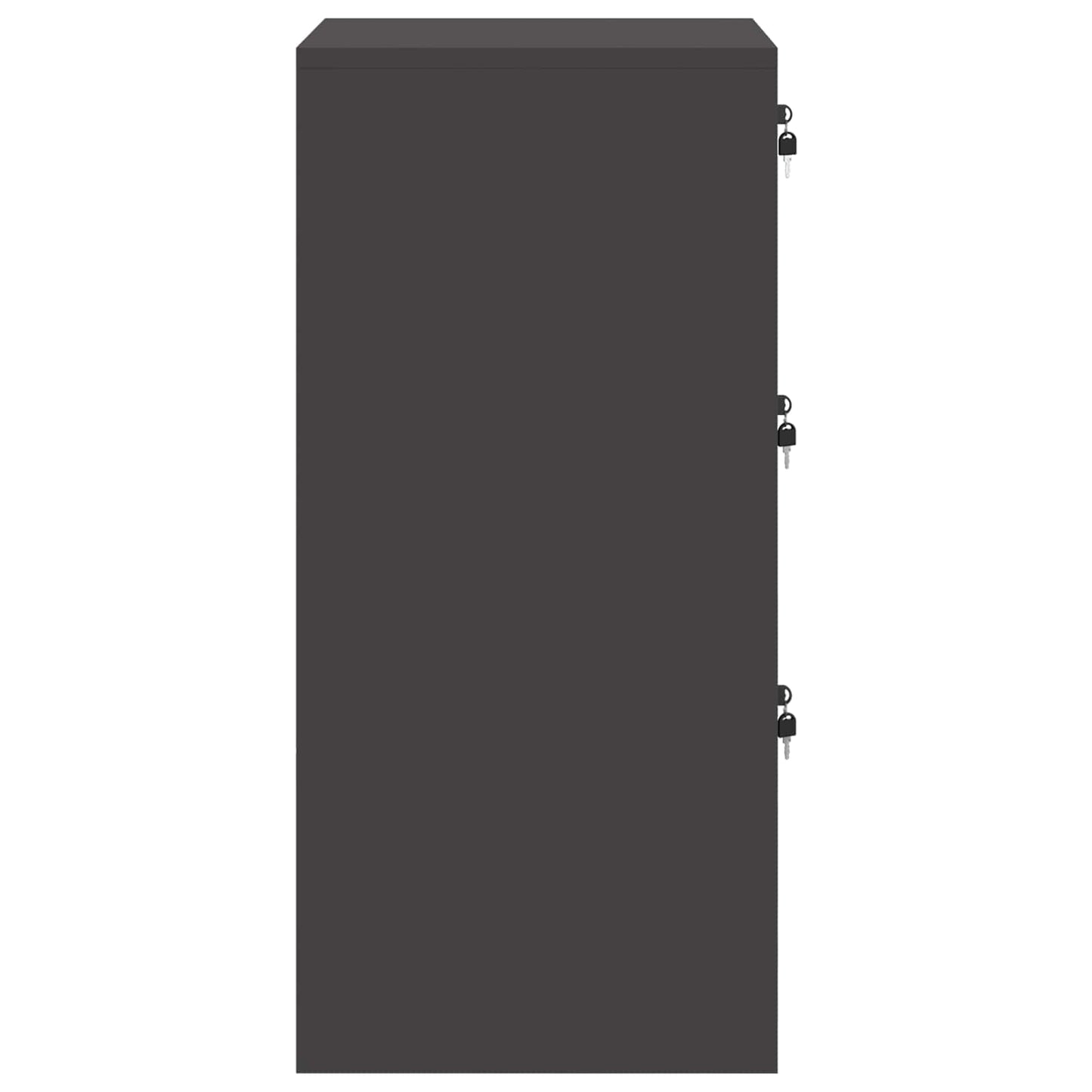 vidaXL Aktenschrank Schwarz 44 x 50 x 106,5 cm Kaltgewalzter Stahl