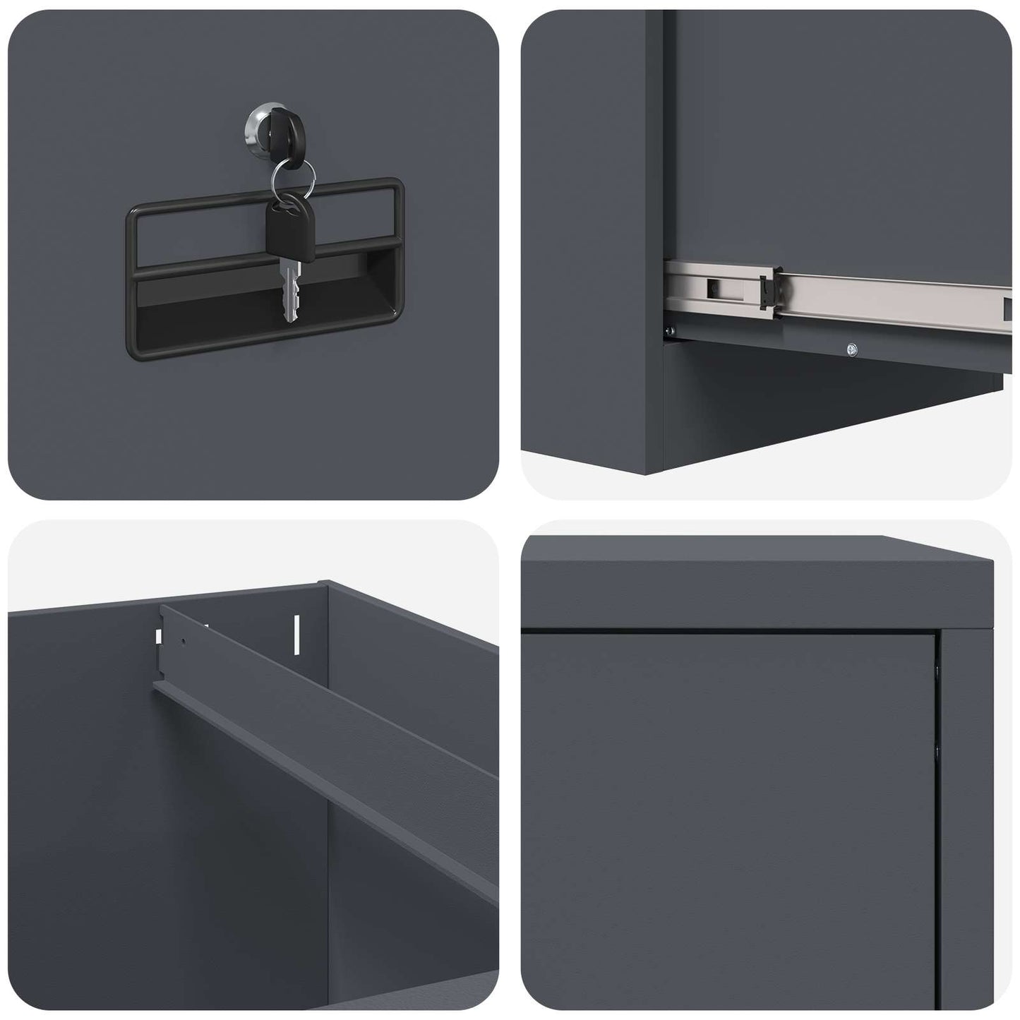 vidaXL Aktenschrank Anthrazit 44 x 50 x 106,5 cm Kaltgewalzter Stahl