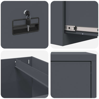 vidaXL Aktenschrank Anthrazit 44 x 50 x 106,5 cm Kaltgewalzter Stahl
