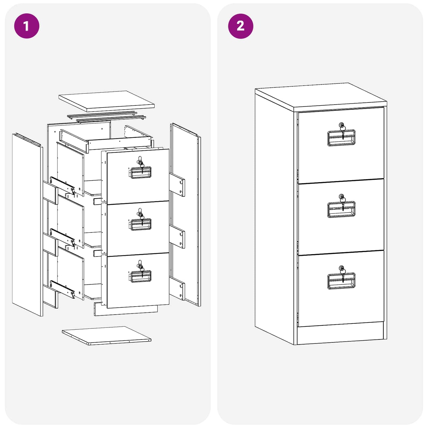 vidaXL Aktenschrank Anthrazit 44 x 50 x 106,5 cm Kaltgewalzter Stahl
