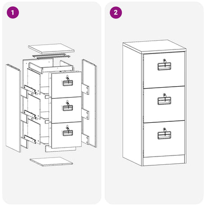vidaXL Aktenschrank Anthrazit 44 x 50 x 106,5 cm Kaltgewalzter Stahl
