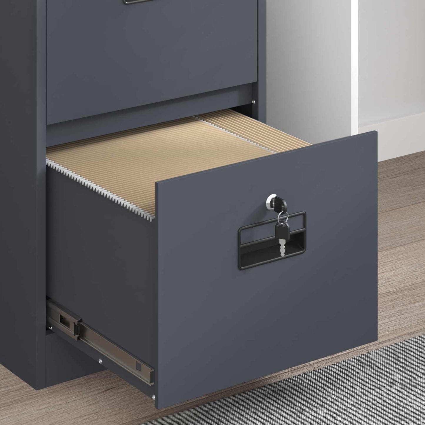 vidaXL Aktenschrank Anthrazit 44 x 50 x 106,5 cm Kaltgewalzter Stahl