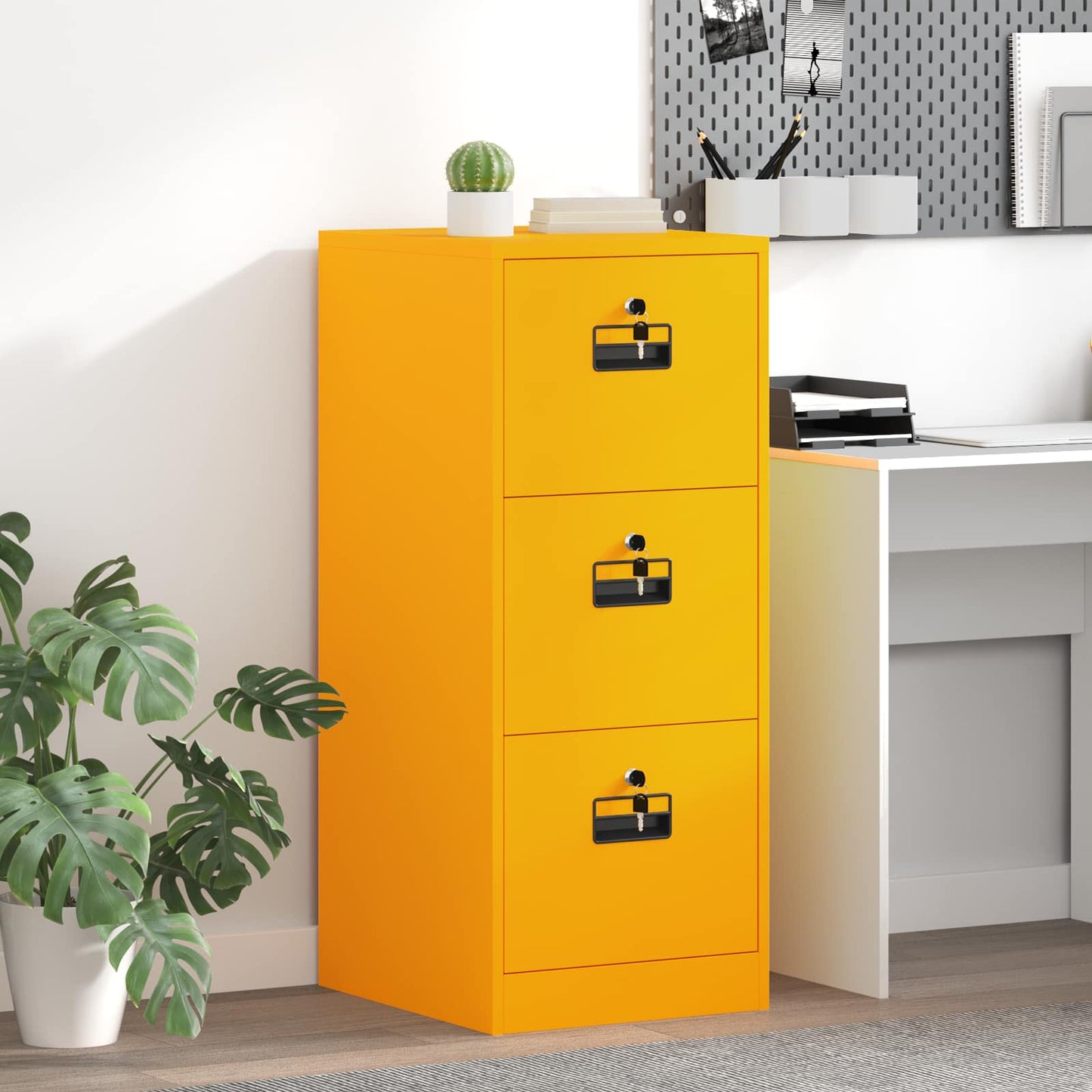 vidaXL Aktenschrank Senfgelb 44 x 50 x 106,5 cm Kaltgewalzter Stahl