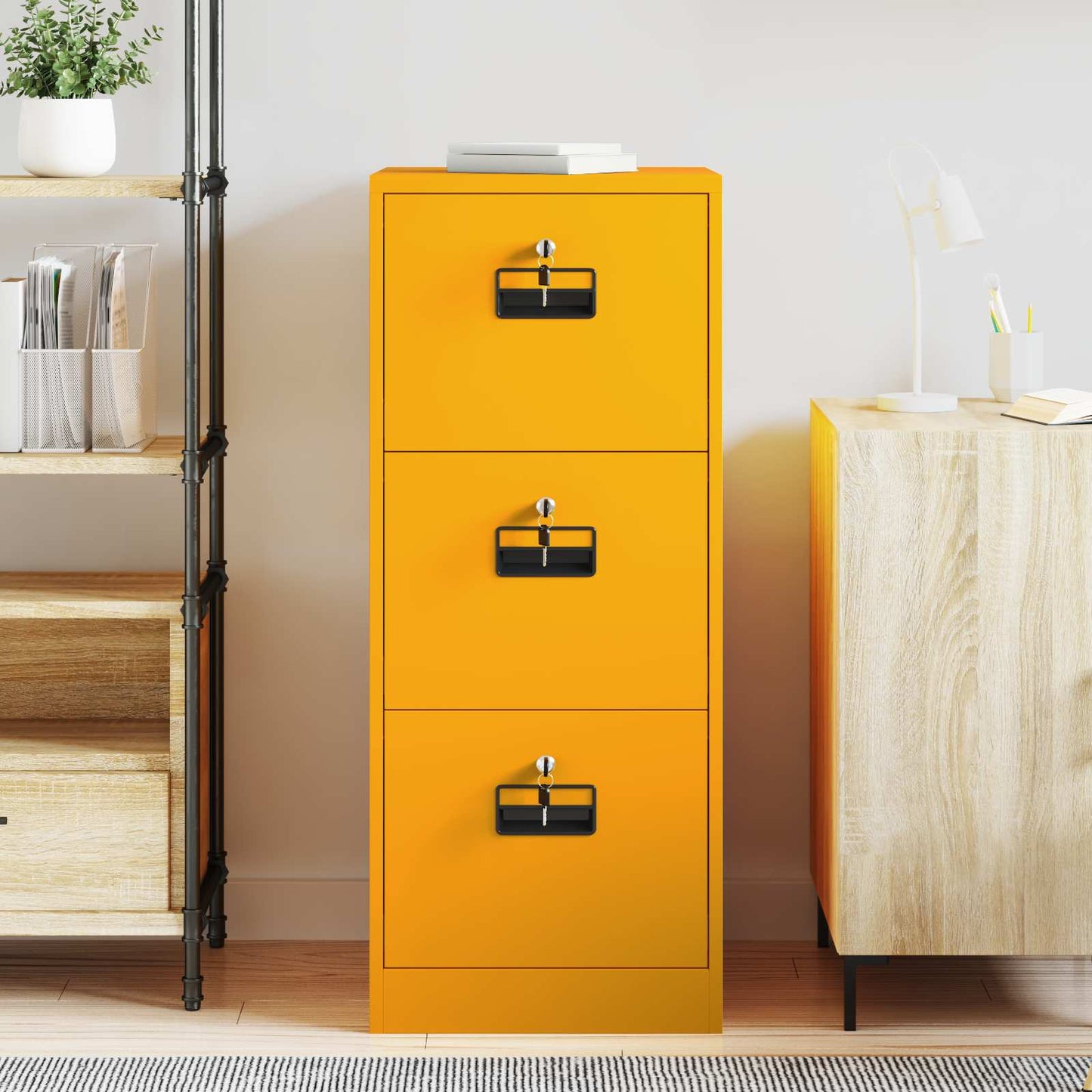 vidaXL Aktenschrank Senfgelb 44 x 50 x 106,5 cm Kaltgewalzter Stahl