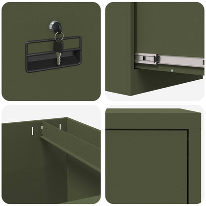 vidaXL Aktenschrank Olive Grün 44 x 50 x 106,5 cm Kaltgewalzter Stahl