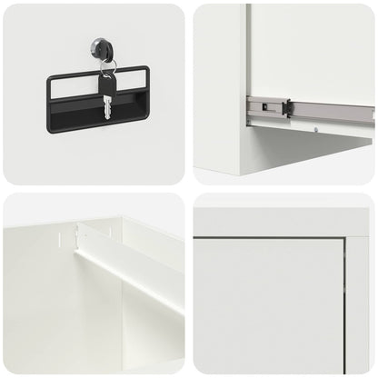 vidaXL Aktenschrank Weiß 44 x 50 x 106,5 cm Kaltgewalzter Stahl
