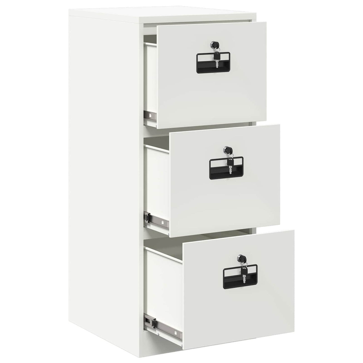 vidaXL Aktenschrank Weiß 44 x 50 x 106,5 cm Kaltgewalzter Stahl
