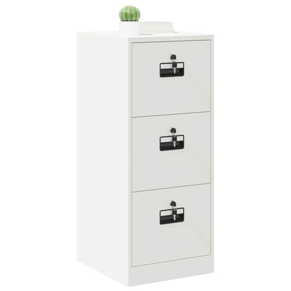 vidaXL Aktenschrank Weiß 44 x 50 x 106,5 cm Kaltgewalzter Stahl