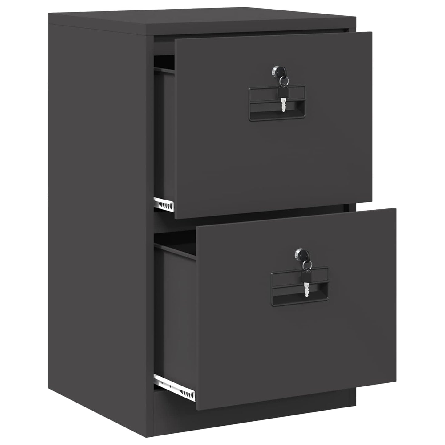 vidaXL Aktenschrank Schwarz 44 x 50 x 106,5 cm Kaltgewalzter Stahl