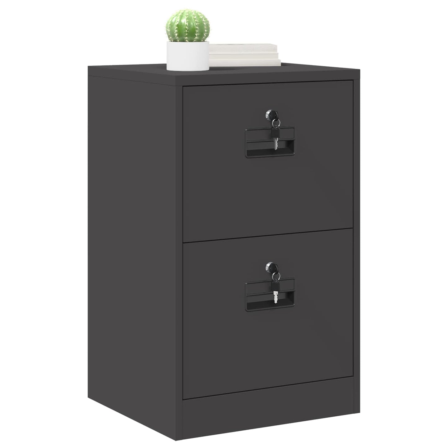 vidaXL Aktenschrank Schwarz 44 x 50 x 106,5 cm Kaltgewalzter Stahl