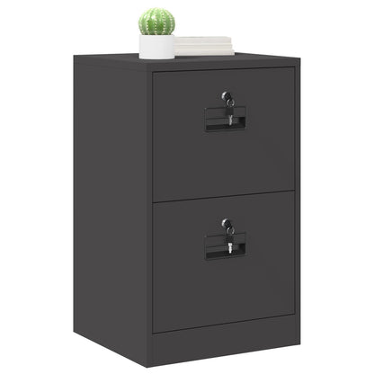 vidaXL Aktenschrank Schwarz 44 x 50 x 106,5 cm Kaltgewalzter Stahl