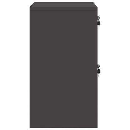 vidaXL Aktenschrank Schwarz 44 x 50 x 106,5 cm Kaltgewalzter Stahl