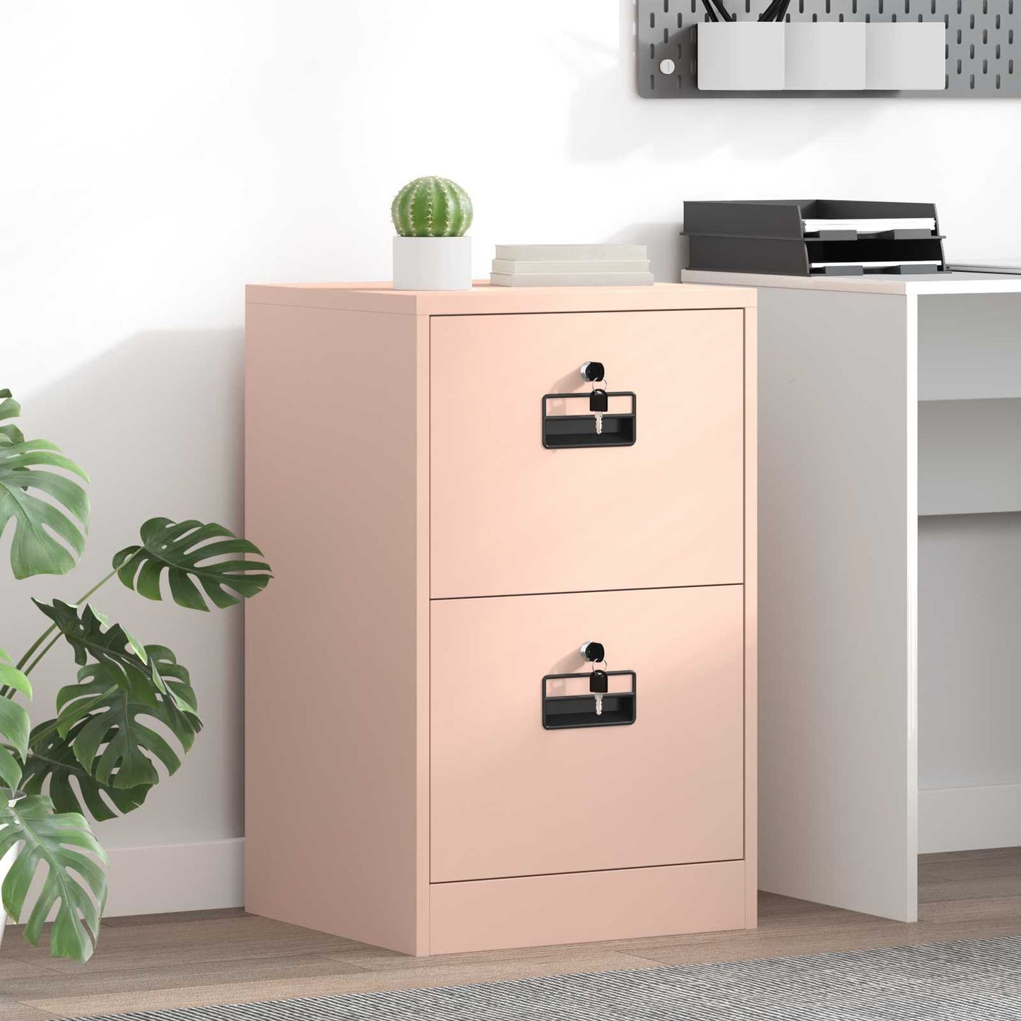 vidaXL Aktenschrank Rosa 44 x 50 x 106,5 cm Kaltgewalzter Stahl
