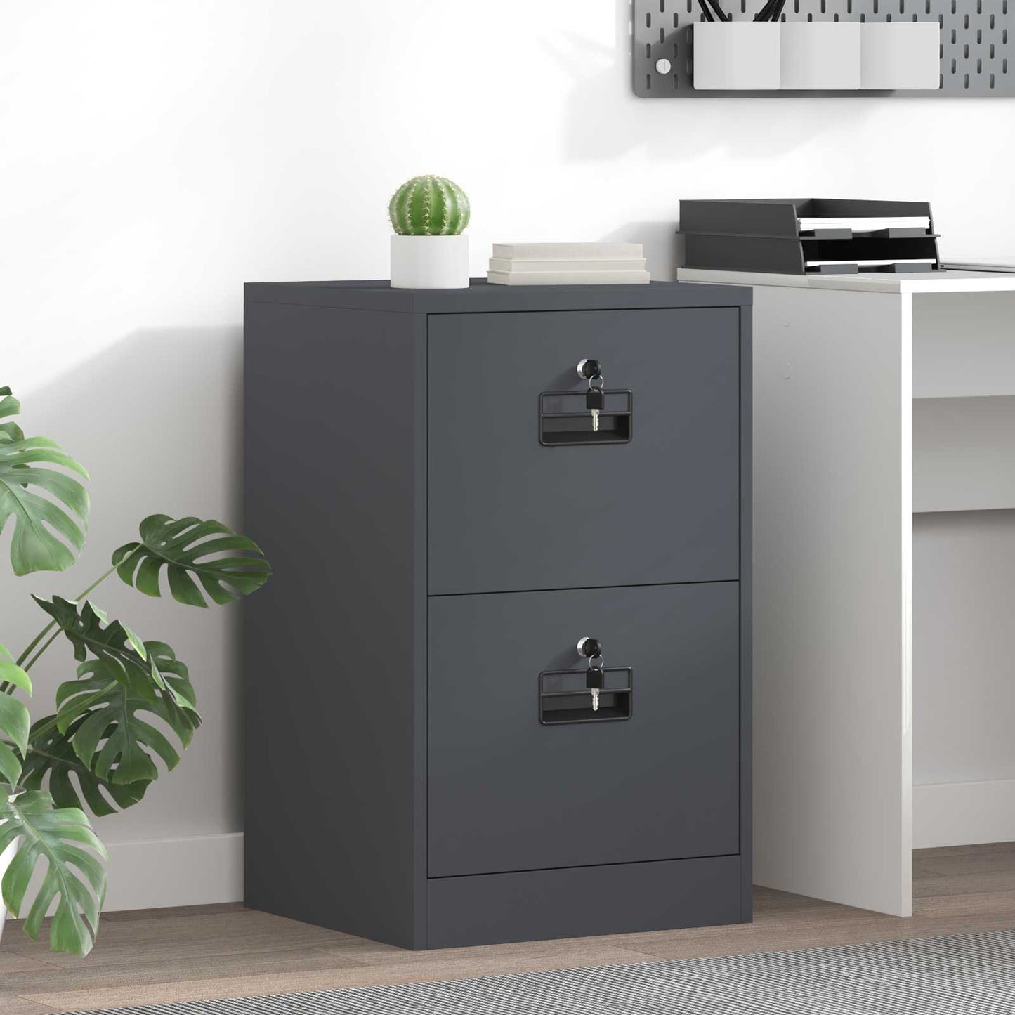 vidaXL Aktenschrank Anthrazit 44 x 50 x 106,5 cm Kaltgewalzter Stahl